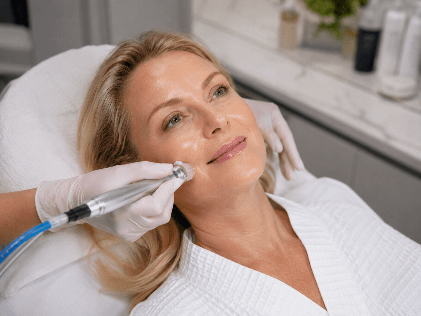 The three part DiamondGlow treatment is available at FACE/FIT for Houston clients